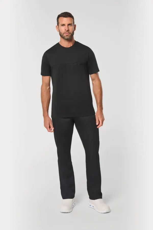 T-shirt de cuisine respirant unisexe porté — vue 2