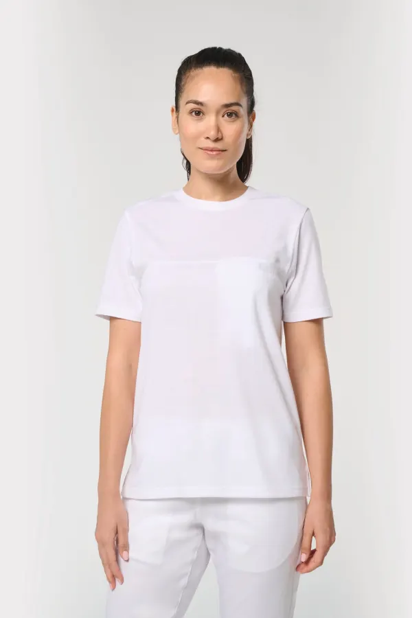 T-shirt de cuisine respirant unisexe porté — vue 4