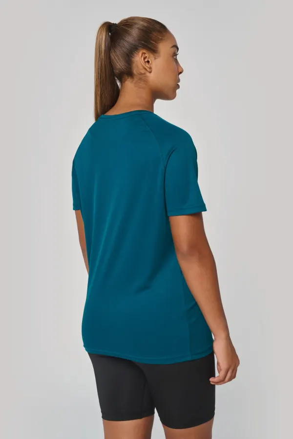 T-shirt de sport à col rond recyclé femme porté — vue 1