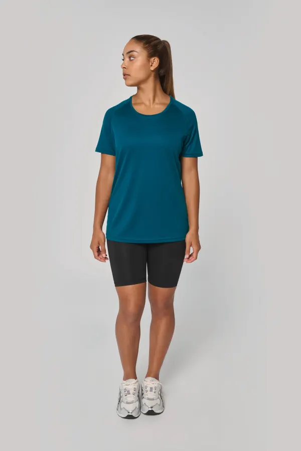 T-shirt de sport à col rond recyclé femme porté — vue 4