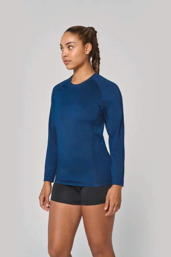 T-shirt double peau sport manches longues unisexe porté — vue 2
