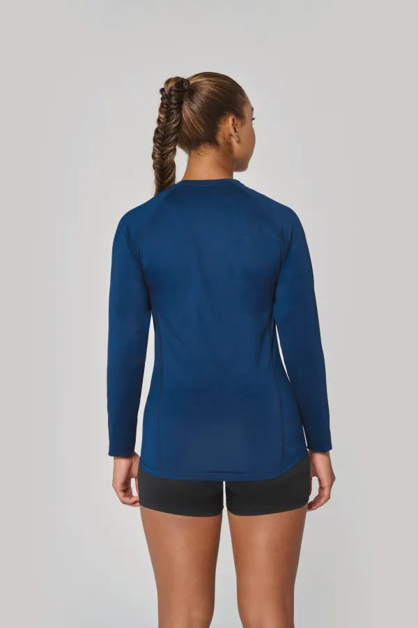 T-shirt double peau sport manches longues unisexe porté — vue 3