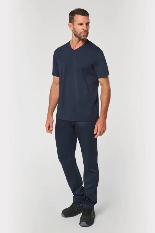 T-shirt écoresponsable col V antibactérien homme porté — vue 3