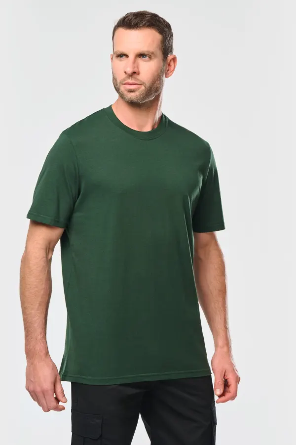 T-shirt écoresponsable manches courtes unisexe porté — vue 1