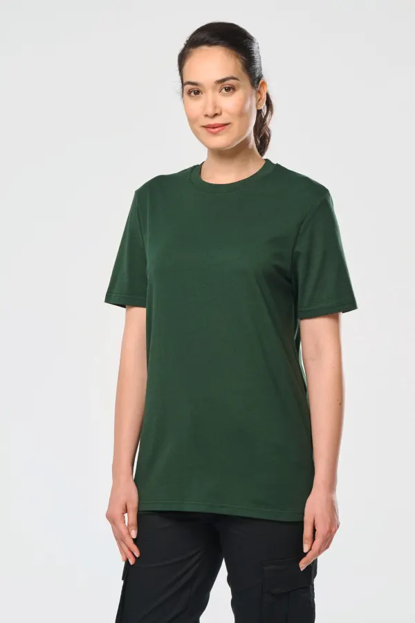 T-shirt écoresponsable manches courtes unisexe porté — vue 4