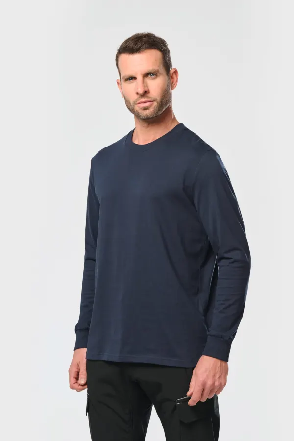 T-shirt écoresponsable manches longues unisexe porté — vue 3