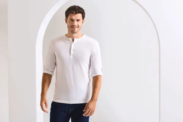 T-shirt homme "Long John" porté — vue 3