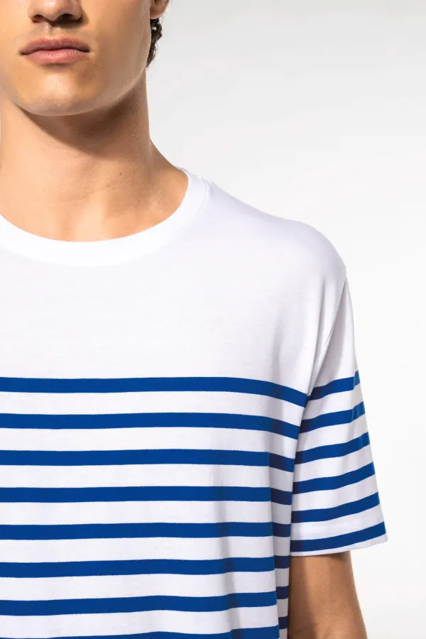 T-shirt marin col rond Bio homme porté — vue 2