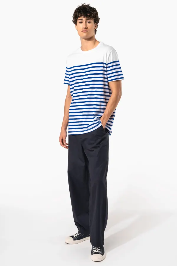 T-shirt marin col rond Bio homme porté — vue 4