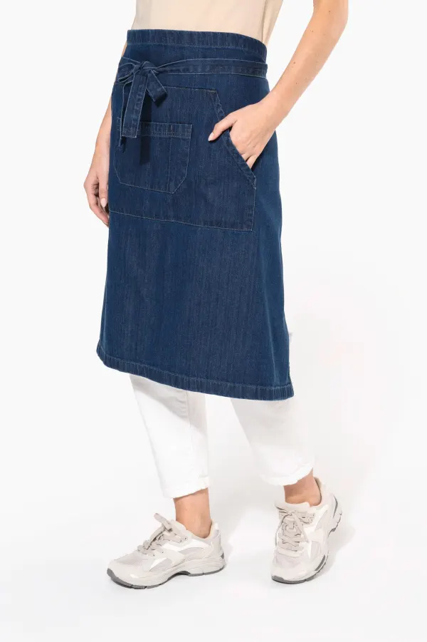 Tablier coton long porté — vue 1