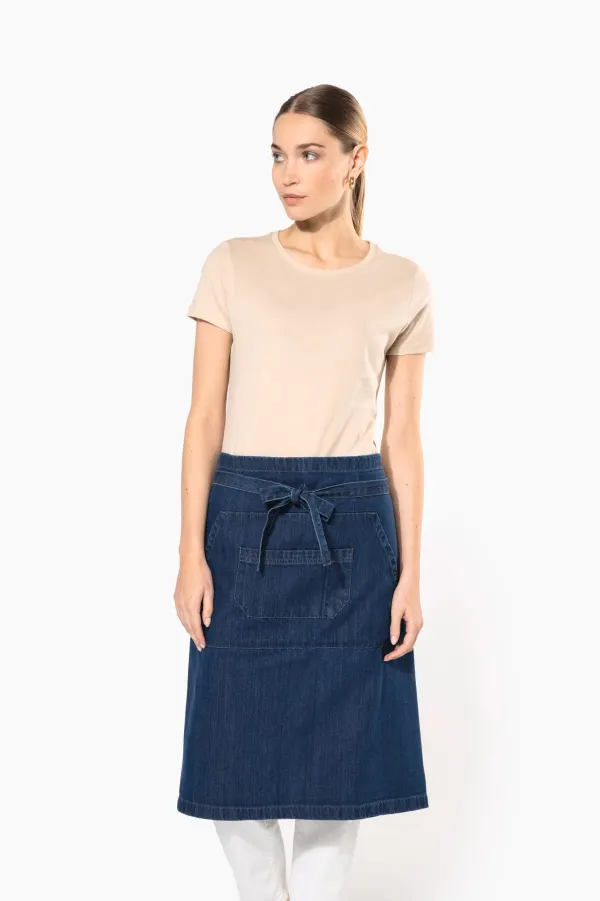 Tablier coton long porté — vue 3