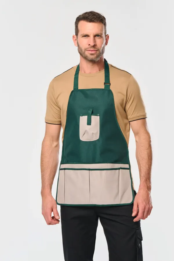 Tablier de jardinier imperméable écoresponsable unisexe porté — vue 1