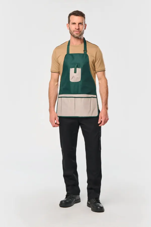 Tablier de jardinier imperméable écoresponsable unisexe porté — vue 3