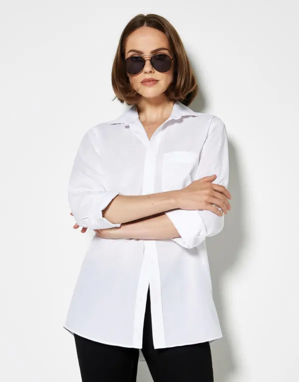 Tailored Fit Poplin Shirt porté — vue 2
