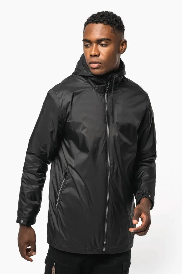 Veste à capuche avec doublure en micropolaire unisexe porté — vue 1