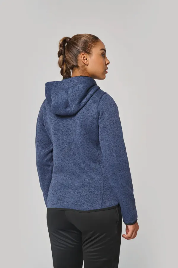 Veste à capuche chinée femme porté — vue 1