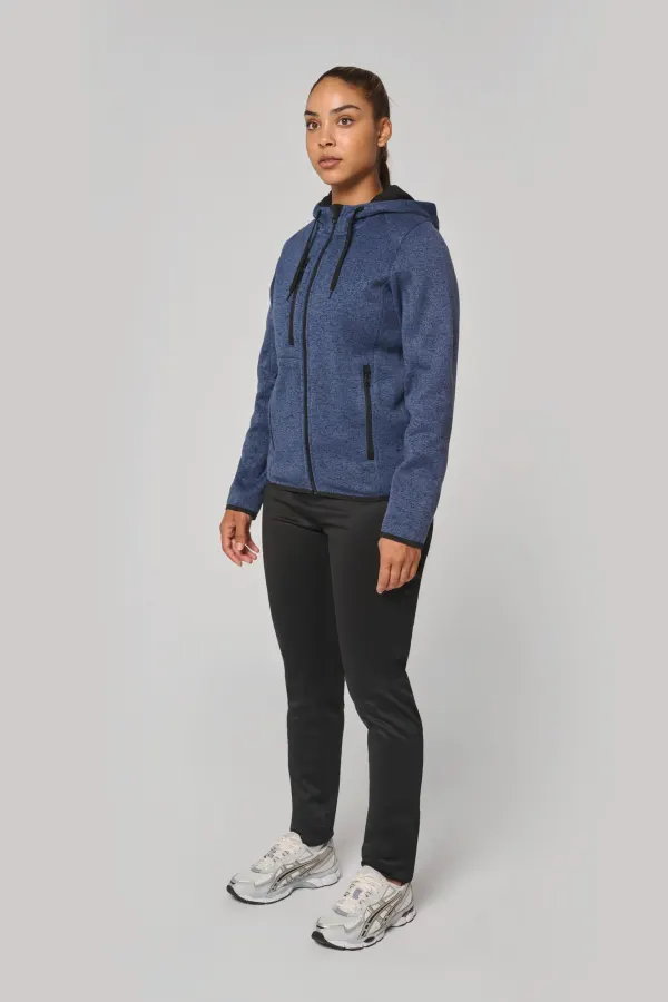 Veste à capuche chinée femme porté — vue 2