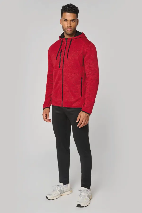 Veste à capuche chinée homme porté — vue 2