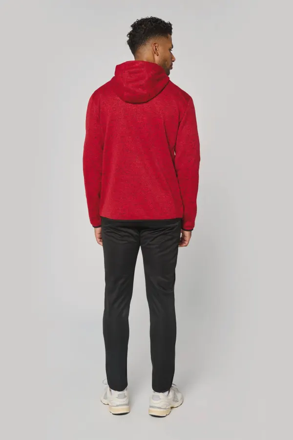 Veste à capuche chinée homme porté — vue 3