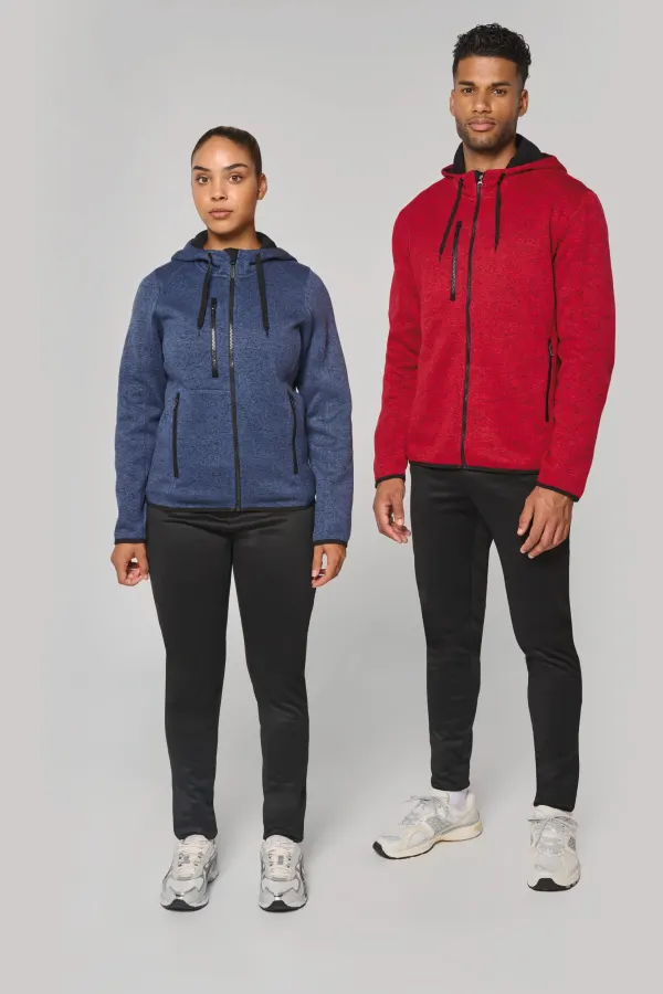 Veste à capuche chinée homme porté — vue 4