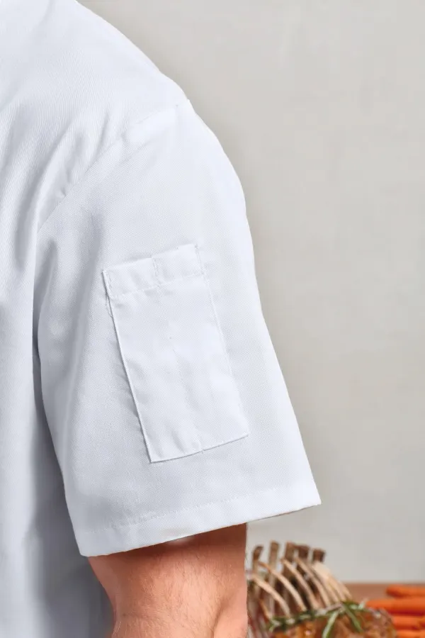 Veste chef cuisinier manches courtes Coolchecker® porté — vue 3