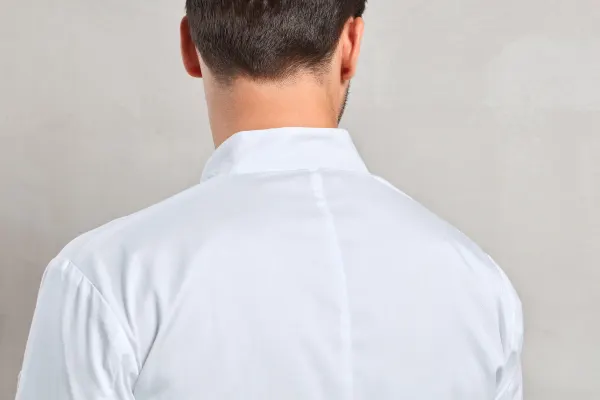 Veste chef cuisinier manches longues "Essential" porté — vue 2