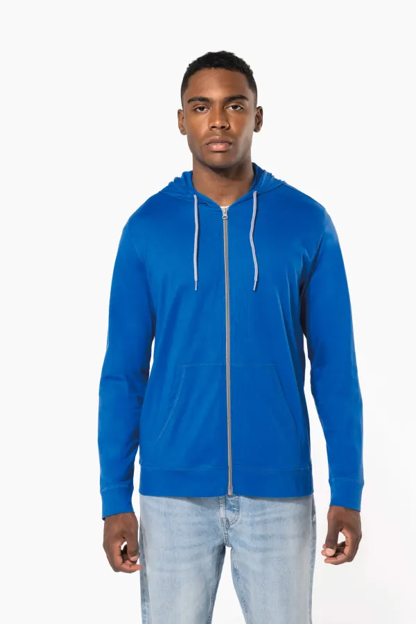 Veste coton légère à capuche porté — vue 1