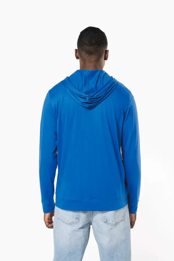 Veste coton légère à capuche porté — vue 2