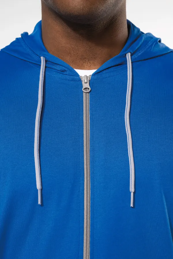 Veste coton légère à capuche porté — vue 3