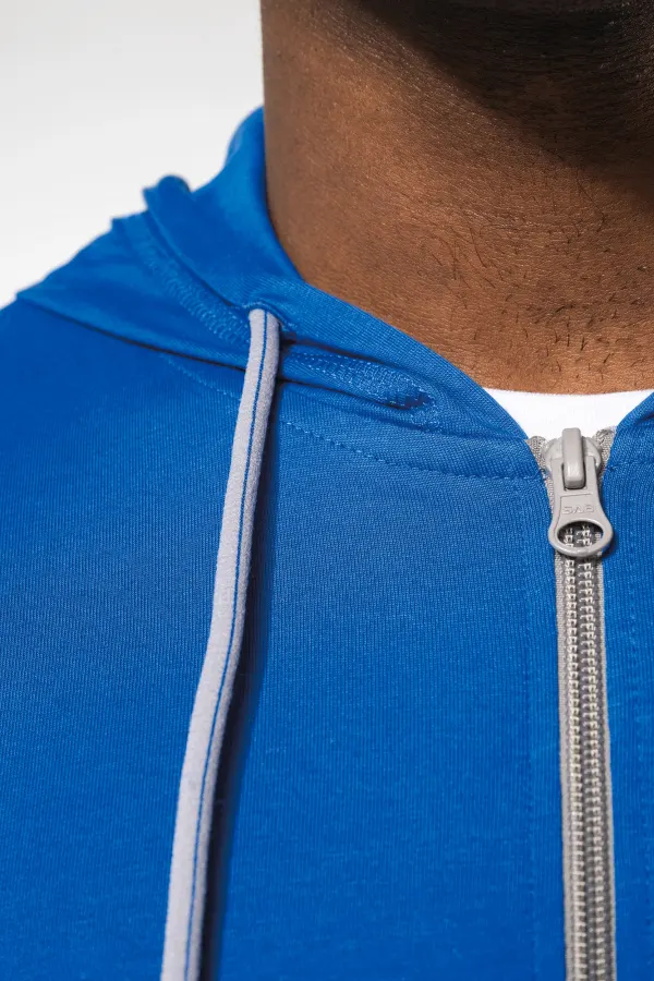 Veste coton légère à capuche porté — vue 4