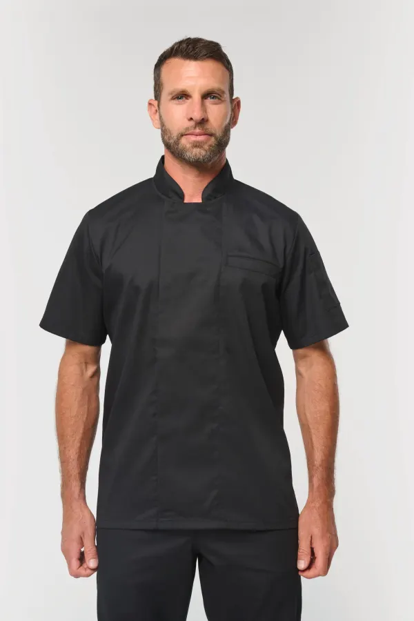 Veste de cuisine écoresponsable et respirante manches courtes unisexe porté — vue 1
