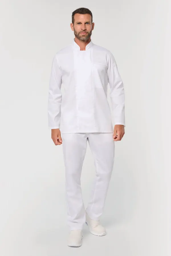 Veste de cuisine écoresponsable et respirante manches longues unisexe porté — vue 4