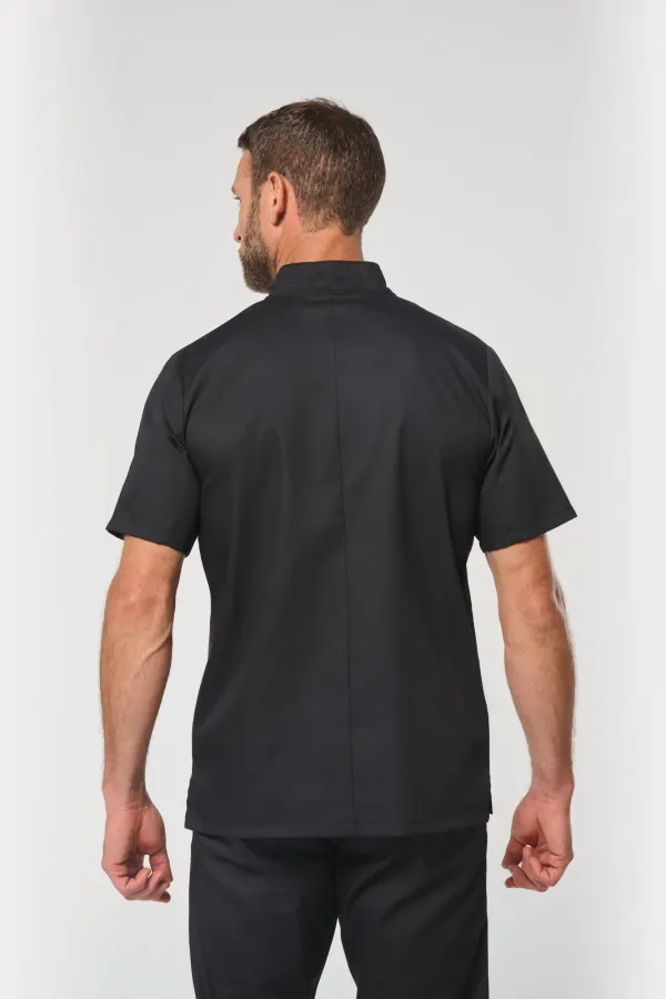 Veste de cuisine écoresponsable manches courtes unisexe porté — vue 2