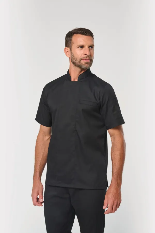 Veste de cuisine écoresponsable manches courtes unisexe porté — vue 3