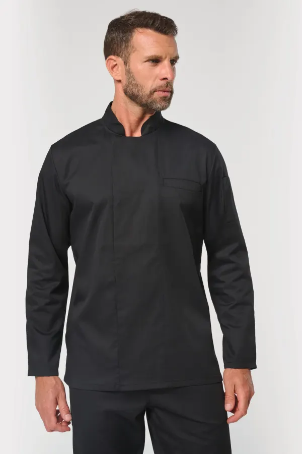 Veste de cuisine écoresponsable manches longues unisexe porté — vue 1