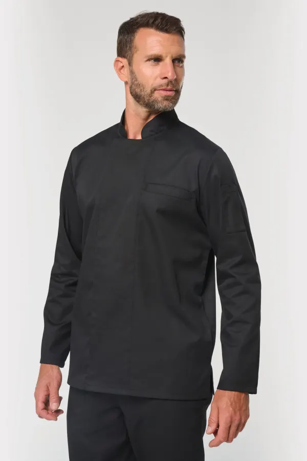 Veste de cuisine écoresponsable manches longues unisexe porté — vue 3