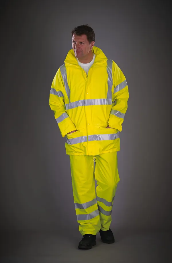 Veste de pluie respirante Hi-Vis Soft Flex porté — vue 3