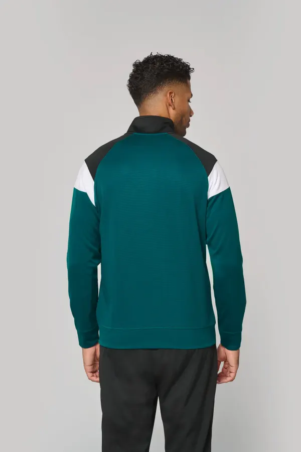 Veste de survêtement zippée unisexe porté — vue 1