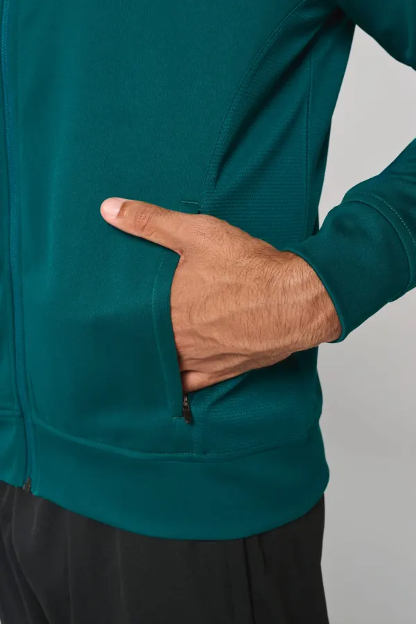 Veste de survêtement zippée unisexe porté — vue 4