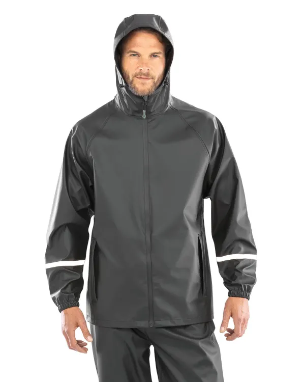 Veste imperméable Prism PU avec bandes réfléchissantes porté — vue 2