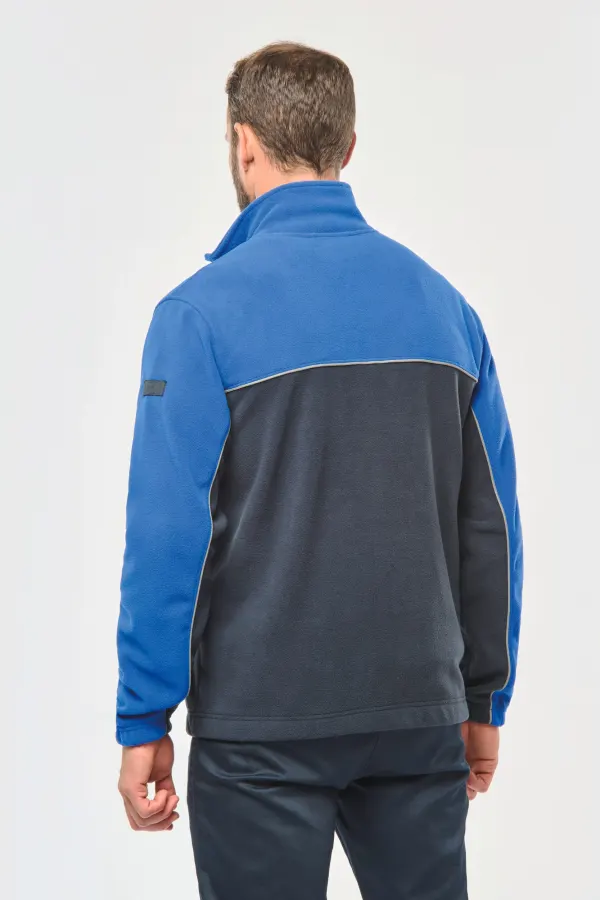 Veste micropolaire bicolore écoresponsable unisexe porté — vue 2