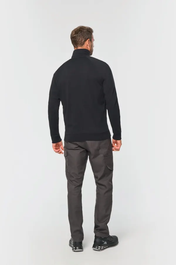 Veste molleton coton manches raglan unisexe porté — vue 1