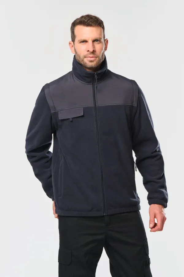 Veste polaire manches amovibles homme porté — vue 2