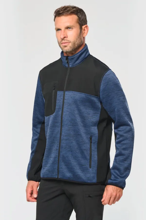 Veste recyclée en polytricot homme porté — vue 1