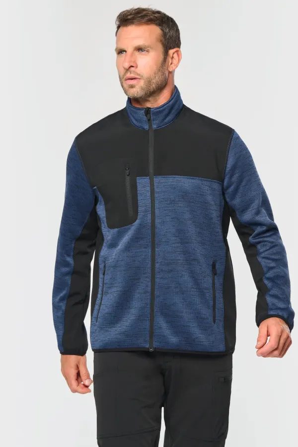 Veste recyclée en polytricot homme porté — vue 2