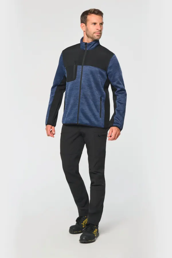 Veste recyclée en polytricot homme porté — vue 3