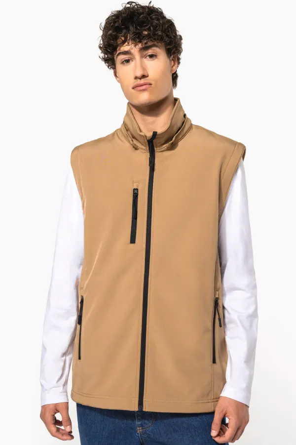 Veste Softshell 3 couches à capuche avec manches amovibles unisexe porté — vue 3