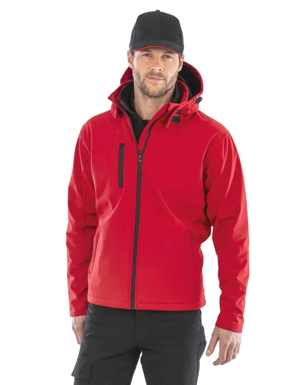 Veste Softshell Capuche Homme TX Performance porté — vue 1
