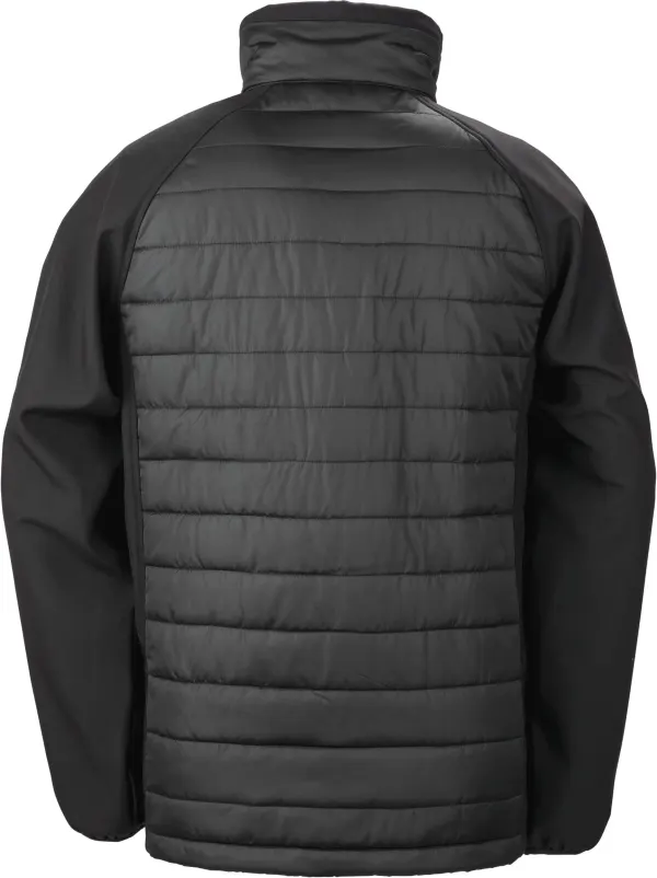 Veste softshell rembourrée black compass recyclée porté — vue 1