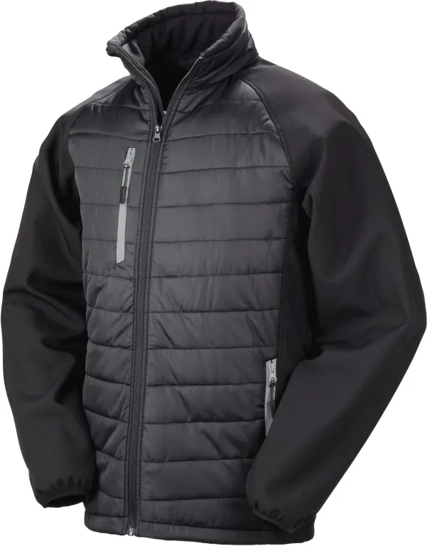Veste softshell rembourrée black compass recyclée porté — vue 2